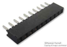MMS-110-01-F-SV - PCB Receptacle, Board-to-Board, Wire-to-Board, 2 mm, 1 Rows, 10 Contacts, Through Hole Mount - SAMTEC