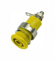 MP770557 - Banana Test Connector, Jack, Panel Mount, 32 A, 1 kV, Nickel Plated Contacts, Yellow - MULTICOMP PRO
