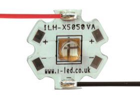 ILH-XR01-S385-SC211-WIR200. - UV Emitter Module, 4 Chip, 380 to 400 nm, 65˚ (±32.5°), 3.85 W, 200 mm Red & Black, Star PCB - INTELLIGENT LED SOLUTIONS