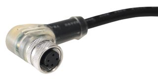 PXPPNP12RAF04ACL010PVC - Sensor Cable, 90° M12 Receptacle, Free End, 4 Positions, 1 m, 3.3 ft, PXP - BULGIN LIMITED