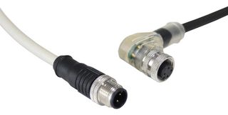 PXPNPN12RAF04AFI020PUR - Sensor Cable, 90° M12 Receptacle, M12 Plug, 4 Positions, 2 m, 6.6 ft, PXP - BULGIN LIMITED