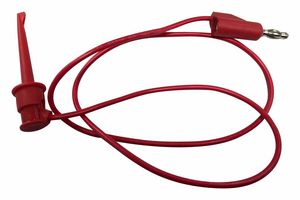 MP770813 - Grabber to Banana Plug Test Lead, Hook Clip, 4mm Stackable Banana Plug, 35.43 ", 900 mm, Red, 3 A - MULTICOMP PRO