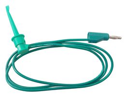 MP770815 - Grabber to Banana Plug Test Lead, Hook Clip, 4mm Stackable Banana Plug, 35.43 ", 900 mm, Green - MULTICOMP PRO