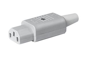 3-122-694 - IEC Power Connector, Grey, IEC C13 Socket, 15 A, 250 VAC, Screw, Cable Mount, 4782 - SCHURTER
