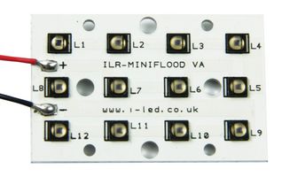ILR-IW12-85SL-SC221-WIR200. - IR LED Module, 12 Chip, 850 nm, 15.24 W/Sr, Square PCB/M3 Hole, 38.4 to 43.2 V, 200 mm Red & Black - INTELLIGENT LED SOLUTIONS