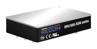 RPA150Q-11012SRUW/P - Isolated Through Hole DC/DC Converter, ITE, 16:1, 150 W, 1 Output, 12 V, 12.5 A - RECOM POWER