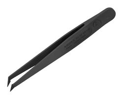 92 09 03 ESD - Tweezers, ESD Safe, Bent, Pointed, 110 mm, Carbon Fibre Reinforced Plastic - KNIPEX