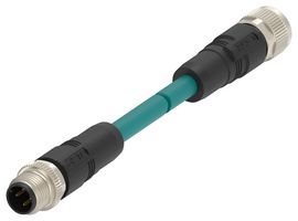 TAD1453A201-020 - Sensor Cable, D-Code, M12 Plug, M12 Receptacle, 4 Positions, 2 m, 6.6 ft - TE CONNECTIVITY