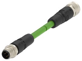 TAD14541111-003 - Sensor Cable, D-Code, M12 Plug, M12 Receptacle, 4 Positions, 1.5 m, 4.9 ft - TE CONNECTIVITY