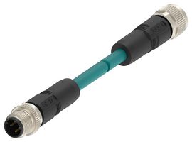 TAD2453A201-002 - Sensor Cable, D-Code, M12 Plug, M12 Receptacle, 4 Positions, 1 m, 3.3 ft - TE CONNECTIVITY