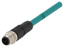 TAD1413A201-005 - Sensor Cable, D-Code, M12 Plug, Free End, 4 Positions, 5 m, 16.4 ft - TE CONNECTIVITY