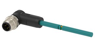 TAD2423A201-002 - Sensor Cable, D-Code, 90° M12 Plug, Free End, 4 Positions, 1 m, 3.3 ft - TE CONNECTIVITY