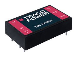TEN 20-11012WIRH - Isolated Through Hole DC/DC Converter, ITE & Railway, 4:1, 20 W, 1 Output, 12 V, 1.67 A - TRACO POWER