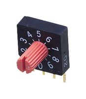 SC-1110W - Rotary Coded Switch, SC-1000 Series, Through Hole, 16 Position, 5 VDC, BCH, 100 mA - NIDEC COPAL ELECTRONICS