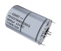 PEH227HLL4430QE4 - Electrolytic Capacitor, 4300 µF, 25 V, -10%, +30%, Radial Leaded, 2000 hours @ 150°C, Polar - KEMET