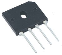 GBU602 - Bridge Rectifier, Single Phase, 200 V, 6 A, GBU, 4 Pins, 1 V - DIODES INC.