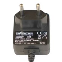 MP009253 - AC/DC Power Supply, ITE, 1 Output, 6 W, 9 VDC, 600 mA - MULTICOMP PRO