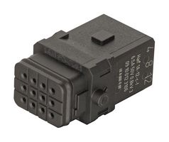 09100123106 - Heavy Duty Connector Insert, Han Series, 12 Contacts, 3 Row, Receptacle, 1A, Socket - HARTING