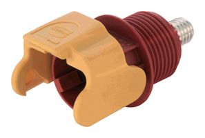 09930010122 - Heavy Duty Connector, Red/Yel, M8 Bolt, Base, Panel Mount, Top Entry, Nylon (Polyamide) Body - HARTING