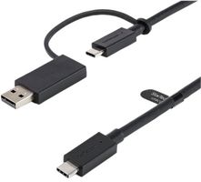 USBCCADP - USB Cable, Type C Plug to Type C Plug, 1 m, 3.3 ft, USB 3.2, Black - STARTECH