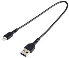RUSBLTMM30CMB - USB Cable, Type A Plug to Lightning Plug, 300 mm, 11.8 ", USB 2.0, Black - STARTECH