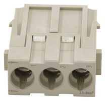 MP009493 - Heavy Duty Connector, MP-HM INSERTS, Module, 3 Contacts, Plug, Screw Pin - MULTICOMP PRO