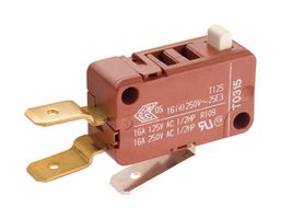 1080.0334 - Microswitch, Miniature, Pin Plunger, SPST-NO, PC Pin, 16 A - MARQUARDT