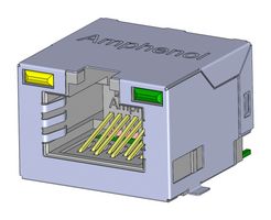 RJE3A1886412 - Modular Connector, RJ45 Jack, 1 x 1 (Port), 8P8C, Cat5e, Surface Mount - AMPHENOL COMMUNICATIONS SOLUTIONS