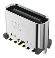 USB4140-GF-0070-C - USB Connector, 24P6C, 0.7mm, USB Type C, Receptacle, 6 Ways, Surface Mount, Through Hole Mount - GCT (GLOBAL CONNECTOR TECHNOLOGY)