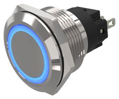 82-6151.0124 - LED Panel Mount Indicator, Blue, 24 V, 22 mm, 10 mA, IP65, IP67 - EAO