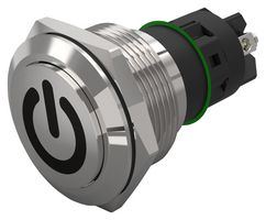82-6162.2000.B002 - Vandal Resistant Switch, Standby, 82 Series, 22 mm, SPDT, Maintained, Round Raised Flat Flush - EAO