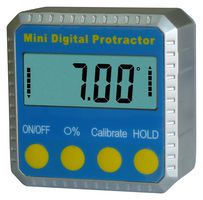 MP010021 - Mini Digital Protractor, Dimension 52x52x26mm, Range 4 x 90° - MULTICOMP PRO