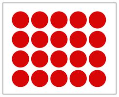 MP010418 - Label, Round, Self Adhesive, 25 mm, Paper, Red - MULTICOMP PRO