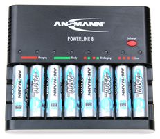1001-0006-UK-1 - POWERLINE 8 CHARGER WITH 8 AA BATTERIES - ANSMANN