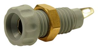 MP770916 - Banana Test Connector, Socket, Panel Mount, 10 A, 60 VDC, Nickel Plated Contacts, Grey - MULTICOMP PRO