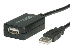 MP010447 - USB Cable, Type A Plug to Type A Receptacle, 12 m, 39.4 ft, USB 2.0, Black - MULTICOMP PRO