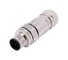 858FD04-103RBU1 - Sensor Connector, VULCON Series, M12, Male, 4 Positions, Screw Pin, Straight Cable Mount - NORCOMP