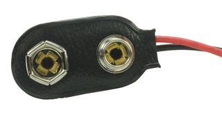 234 - Battery Contact, PP3 (9V), Wire Leads, Brass, Nickel Plated Contacts - KEYSTONE