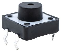 TL1100EF160Q - Tactile Switch, TL1100 Series, Top Actuated, Through Hole, Round Button, 160 gf, 50mA at 12VDC - E-SWITCH