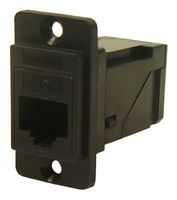 MP-CP30752 - In-Line Adapter, Black Plastic, RJ45, RJ45, Adaptor, In-Line, MP DUAL SLIM RA FEEDTHROUGH, Jack - MULTICOMP PRO