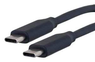 U1A00002-05M - USB Cable, Type C Plug to Type C Plug, 500 mm, 19.7 ", USB 3.1, Black, E-Marked Cable - L-COM