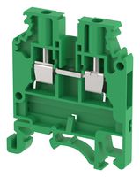 KUT2.5N / GREEN - DIN Rail Mount Terminal Block, Feed Thru, 2 Ways, 20 AWG, 12 AWG, 2.5 mm², Screw, 24 A - ELKAY