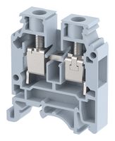 KUT10N/GREY - DIN Rail Mount Terminal Block, Feed Thru, 2 Ways, 16 AWG, 6 AWG, 10 mm², Screw, 63 A - ELKAY