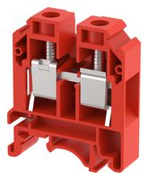 KUT16/ RED - DIN Rail Mount Terminal Block, Feed Thru, 2 Ways, 12 AWG, 3 AWG, 16 mm², Screw, 76 A - ELKAY