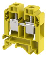 KUT16/ YELLOW - DIN Rail Mount Terminal Block, Feed Thru, 2 Ways, 12 AWG, 3 AWG, 16 mm², Screw, 76 A - ELKAY