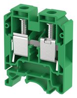 KUT25/ GREEN - DIN Rail Mount Terminal Block, Feed Thru, 2 Ways, 10 AWG, 2 AWG, 25 mm², Screw, 101 A - ELKAY