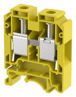 KUT25/ YELLOW - DIN Rail Mount Terminal Block, Feed Thru, 2 Ways, 10 AWG, 2 AWG, 25 mm², Screw, 101 A - ELKAY