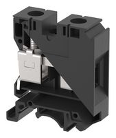 KUT35/ BLACK - DIN Rail Mount Terminal Block, Feed Thru, 2 Ways, 14 AWG, 1 AWG, 35 mm², Screw, 125 A - ELKAY