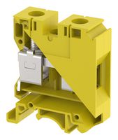 KUT35/ YELLOW - DIN Rail Mount Terminal Block, Feed Thru, 2 Ways, 14 AWG, 1 AWG, 35 mm², Screw, 125 A - ELKAY