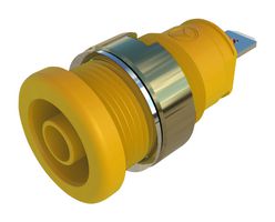 972355203 - Banana Test Connector, Socket, Panel Mount, 25 A, 1 kV, Nickel Plated Contacts, Yellow - HIRSCHMANN TEST AND MEASUREMENT